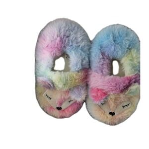 TSAITINTIN Toddler Girl Size Small M 7/8 Colorful Plush Fox Animal Slippers